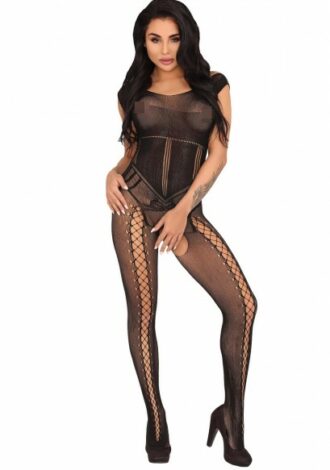 Neckholder-Bodystocking mit Ausschnitten am Bein