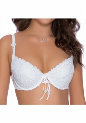 Push-Up BH mit Schnürungsdetail weiß