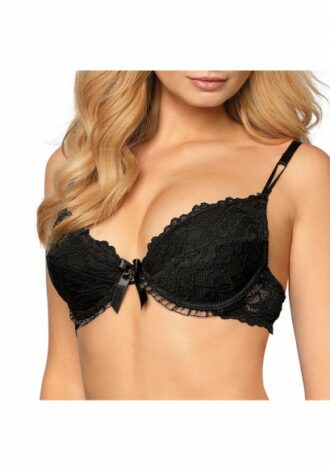 Push-Up BH mit Schleifchendetail schwarz