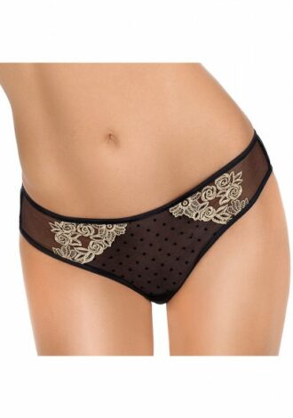 Panty mit goldfarbenen Stickereien