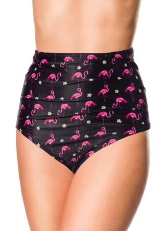 High Waist Badehöschen mit Flamingomuster