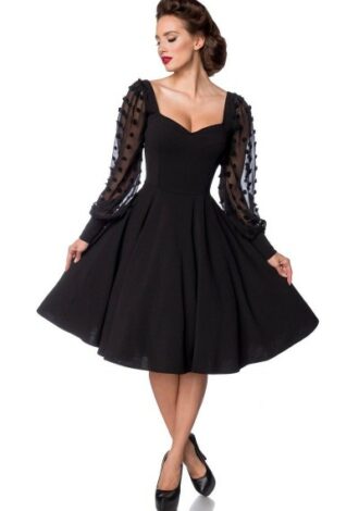 Retrokleid mit langen Ärmeln schwarz