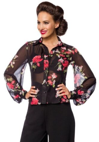 Vintage-Bluse mit Blumenmuster