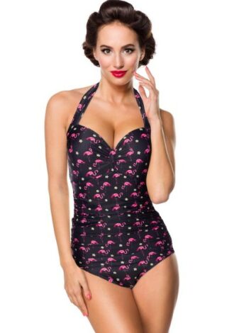 Vintage-Badeanzug mit Flamingo-Muster