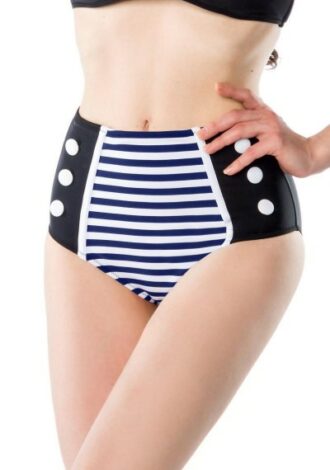 Vintage-Bikinihöschen schwarz/blau