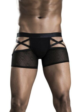 Shorts aus Netz mit überkreuzten Details