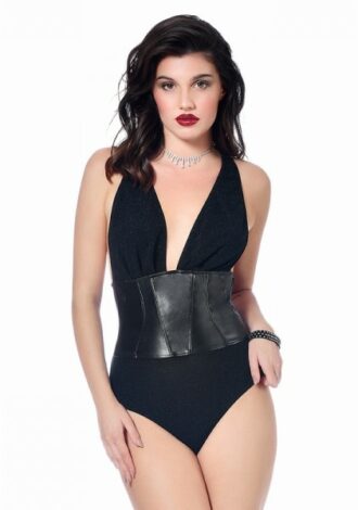 Glitzernder Body mit Taillengurt