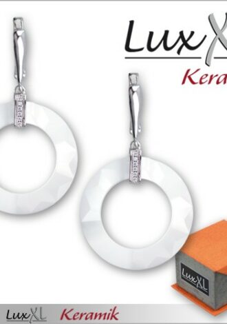 Keramikohrringe runde Form weiß mit Zirkonia