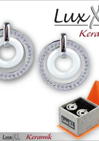 Keramikohrringe mehrlagig weiß mit Zirkonia