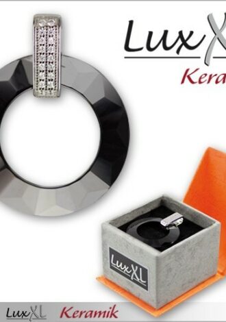 Keramikanhänger rund schwarz mit Zirkonia