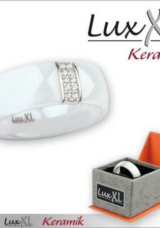 Keramikring weiß-silbern mit Zirkonia
