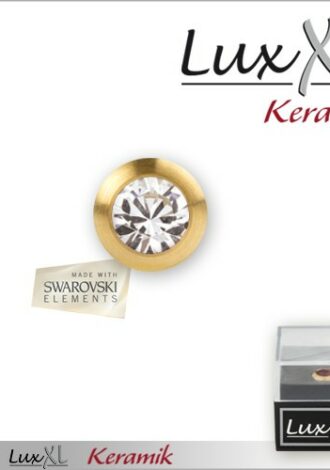 Edelstahl Aufsatz für Ringe mit Kristall – gold matt