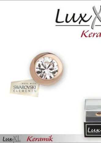 Edelstahl Aufsatz für Ringe mit Kristall – roségold poliert