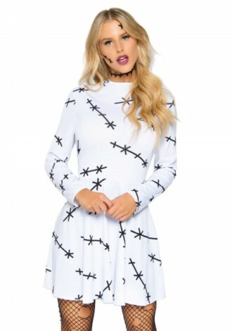 Kleid mit Zierstichen