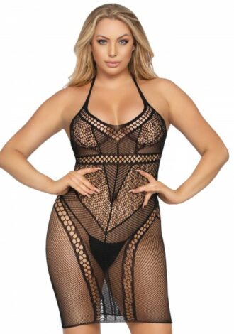 Neckholder Netz-Minikleid