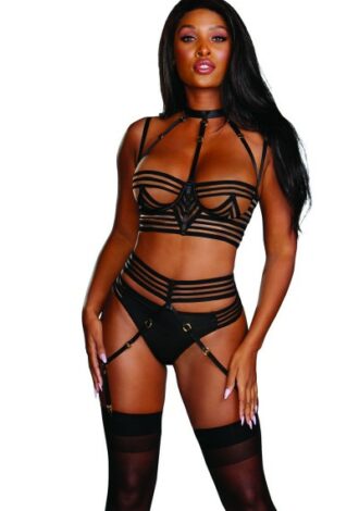 Riemen-Dessous-Set schwarz