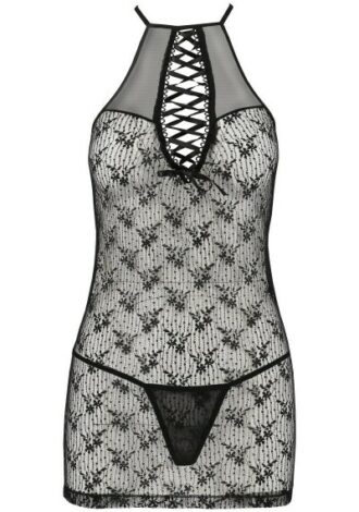 Chemise schwarz mit Muster