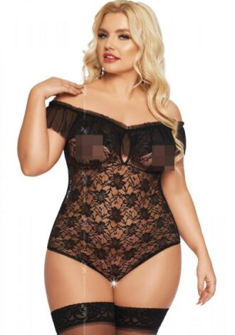 Body schwarz mit Blumenmuster
