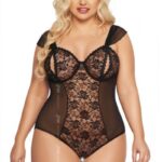 Body schwarz mit Blumenmuster ouvert
