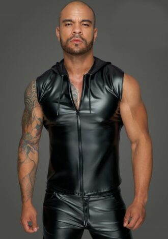 Wetlook Kapuzenshirt mit 2-Wege Reißverschluss