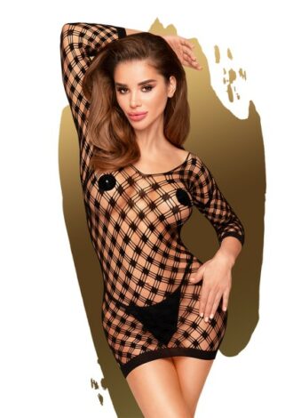 Schwarzes Minikleid mit 3/4-Ärmeln