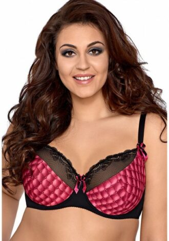 Schwarzer BH mit pinkem Muster – Queensize