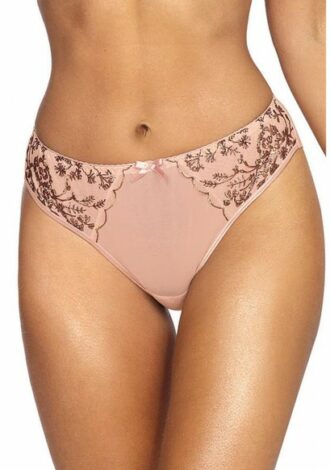 Panty mit goldenen Blümchenverzierungen rosa