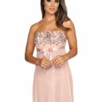 Babydoll mit goldenen Verzierungen rosa