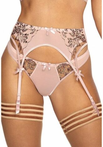 Strumpfgürtel mit goldenen Verzierungen rosa
