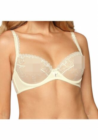 Ecru Soft-BH mit Schleifchen und Strass-Detail
