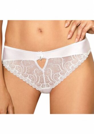 Panty aus zarter Blütenspitze mit Strass-Stein – weiß
