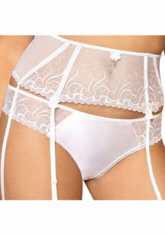String aus zarter Blütenspitze mit Cut-Out – weiß