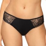 String aus zarter Blütenspitze mit Cut-Out - schwarz