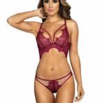 Spitzen-BH mit Riemendetail claret