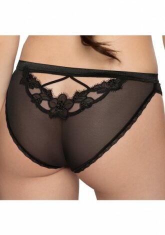 Panty mit Spitzenmuster schwarz