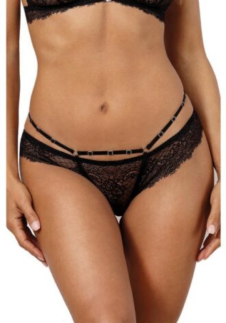 Eleganter String aus zarter Spitze schwarz