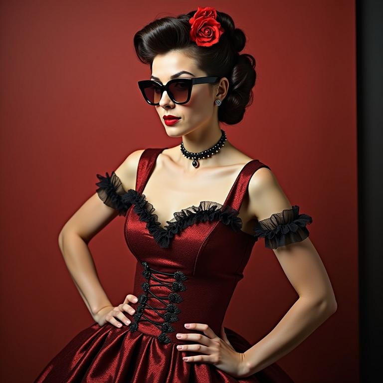 Rockabilly-Styling, Rockabilly-Outfits, Rockabilly-Kleidung, Rockabilly-Mode für Anfänger, Polka Dot Kleider, Petticoats, Bleistiftröcke, Lederjacken, Rockabilly-Accessoires, Victory Rolls, Pompadour, Rockabilly-Frisuren, Rockabilly-Schuhe, Katzenaugen-Sonnenbrillen, Haartücher, Rockabilly-Tutorials, Rockabilly-Community, Vintage-Mode.