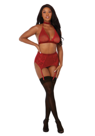 Fishnet and Lace 4 Piece Set – One Size