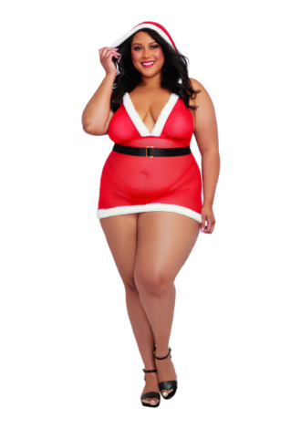 Santa Cutie Halter Bralette and Mini Skirt Set – Plus Size