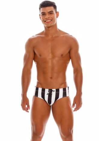 Schwarz-Weiße Schwimm Hose