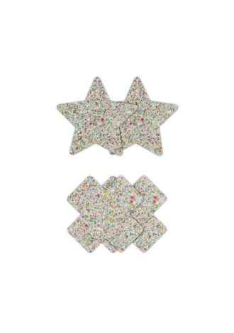 2 Paar Glitzer-Nippelsticker Stern und Kreuz