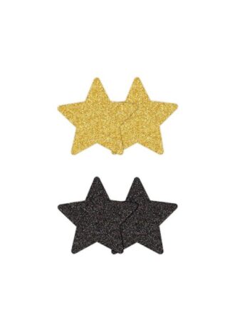 2 Paar Glitzer-Nippelsticker Stern