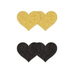 2 Paar Glitzer-Nippelsticker Herz
