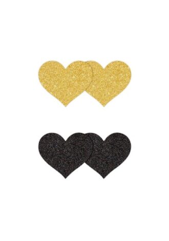2 Paar Glitzer-Nippelsticker Herz