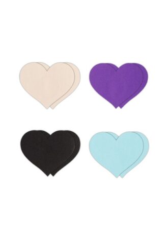 4 Paar farbige Nippelsticker Herz I