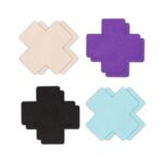 4 Paar farbige Nippelsticker Kreuz I