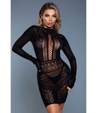 Bodystocking-Kleid mit Geoloop