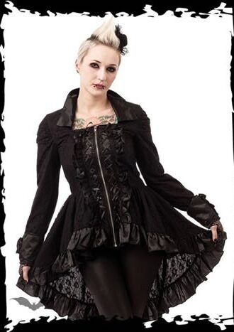 Jacke mit Satin, hinten länger, Romantik-Stil