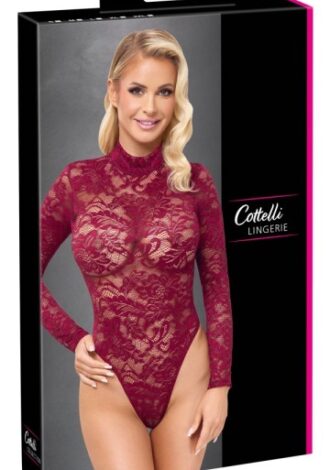Roter Body aus floraler Spitze