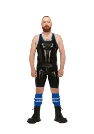 Muskelshirt aus Latex – Schwarz-Blau